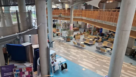 open space for students in Glasgow Caledonian University